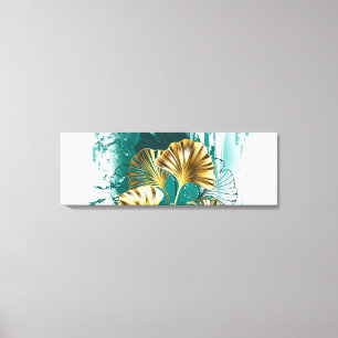 Impressão Em Tela Ramificação com Ouro deixa Ginko Biloba