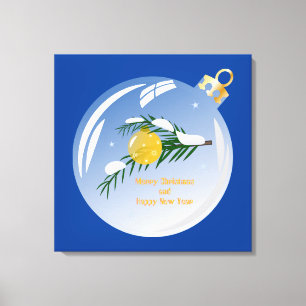 Impressão Em Tela Ramificação de Natal decorada em bauble