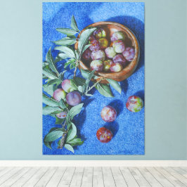 Impressão Em Tela Ramificações do Flor de ameixa em pintura de fundo