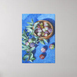 Impressão Em Tela Ramificações do Flor de ameixa em pintura de fundo