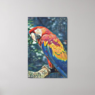 Impressão Em Tela Ranhura de Emergência Toucano - Pintura Macaw