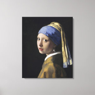 Impressão Em Tela Rapariga com pérolas de Johannes Vermeer