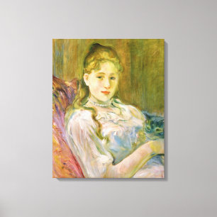 Impressão Em Tela Rapariga com um Gato (por Berthe Morisot)