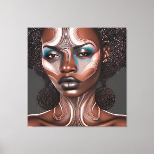 Impressão Em Tela Rapariga de Melanin, Rainha Mágica de História Neg