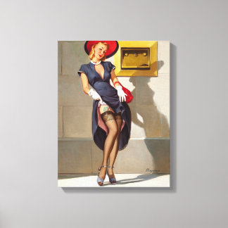 Impressão Em Tela Rapariga de Pin-Up Retro