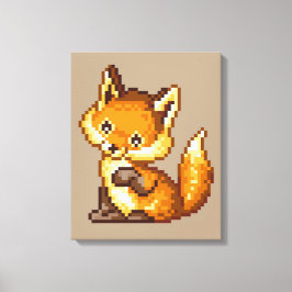 Impressão Em Tela Raposa de Arte em Pixel