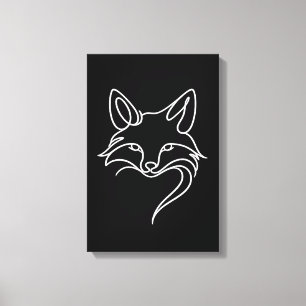 Impressão Em Tela Raposa Minimalista