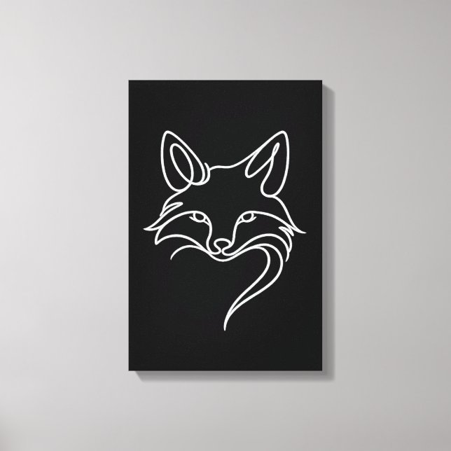Impressão Em Tela Raposa Minimalista (Frente)