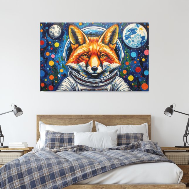 IMPRESSÃO EM TELA RAPOSAS ESPACIAIS 5 (Insitu(Quarto))