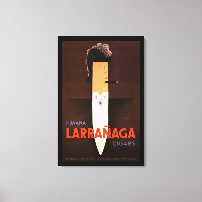 IMPRESSÃO EM TELA RARAS VINTAGENS ARTE FRANCESA DECO CIGAR MAN CANVA (Frente)