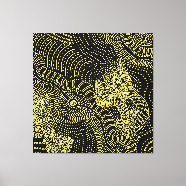 Impressão Em Tela Rasgar Na Linha Pontilhada - Gráfico Aborígene (Frente)