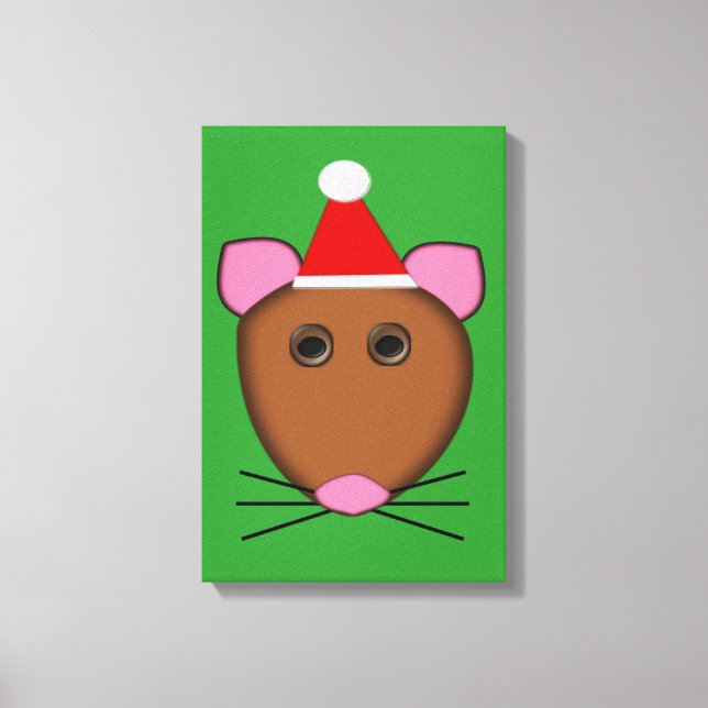 Impressão em Tela Rato Natal Feliz (Frente)