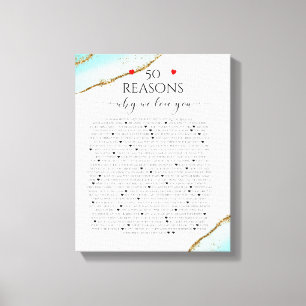 Impressão Em Tela razões pelas quais te amamos, 50 Razões, 60 anos