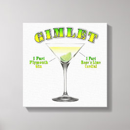 Impressão Em Tela Receita de Coquetel Gimlet Martini em Tela 12"x12"
