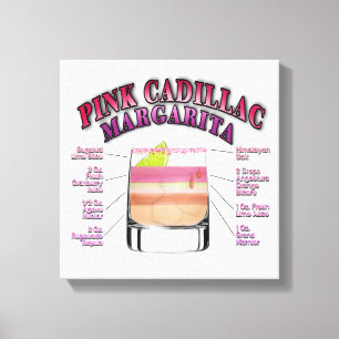Impressão Em Tela Receita de Coquetel PINK MARGARITA em Arte de Tela