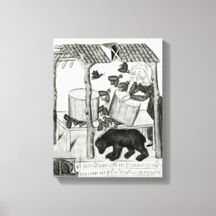 Impressão Em Tela Recolhendo o mel