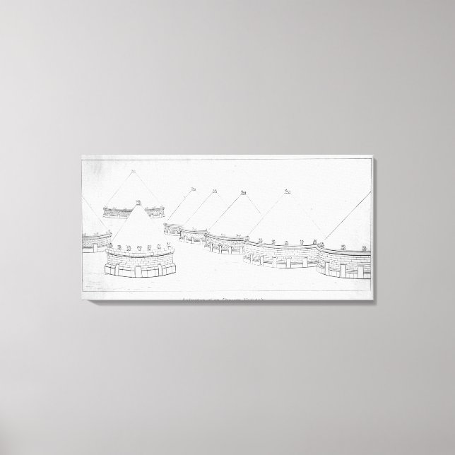 Impressão Em Tela Reconstrução de túmulos Etruscanos em Tarquinia (Frente)