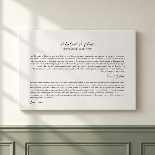 Impressão Em Tela Recordação de Promessas de Casamento Personalizada