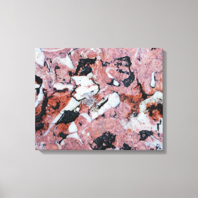 Impressão Em Tela Red and Black Brecciated Marble Stone Texture with (Frente)