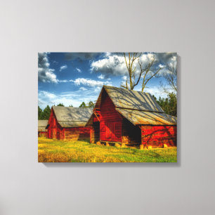 Impressão Em Tela Red Barn da América Rural