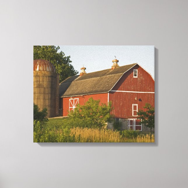 Impressão Em Tela Red Barn e Silo (Frente)