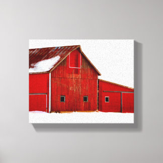 Impressão Em Tela Red Barn Farmhouse Dectela Imprimir Arte de Parede