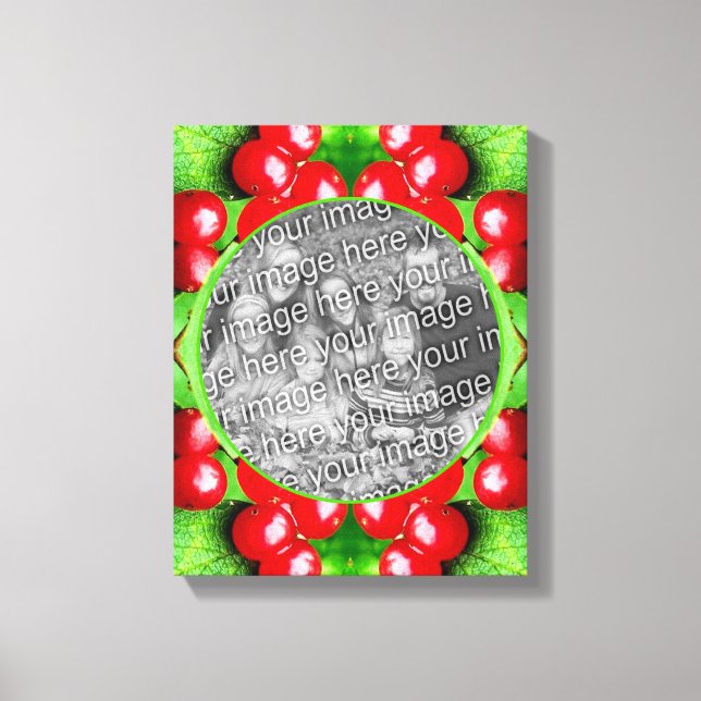 Impressão Em Tela Red Berries Nature Frame Crie sua própria foto (Frente)