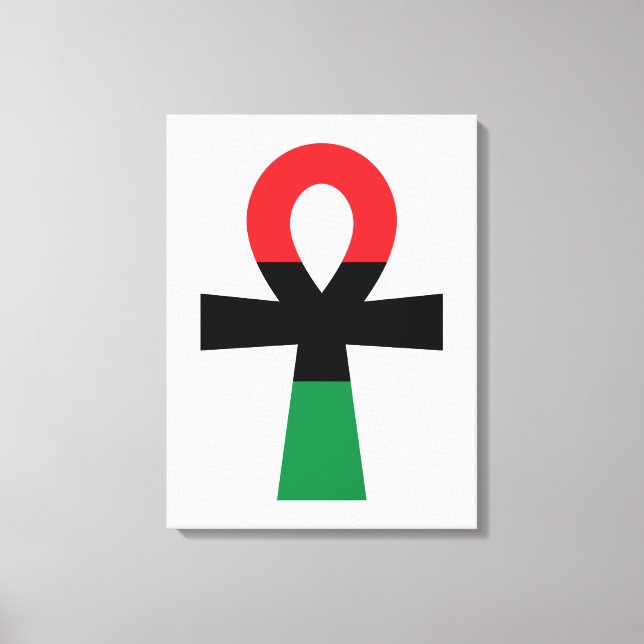 Impressão Em Tela Red, Black & Green Ankh (Frente)
