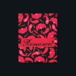Impressão Em Tela Red Black Romance Art Deco Parisiense Paisley<br><div class="desc">Adicione um sofisticado talento dramático à sua decoração doméstica com esta canvas de arte encapotada por este padrão gráfico de tendências. A palavra "Romance" está em fundo vermelho. Aguente-se em um lugar proeminente para adicionar estilo. Esta design gráfica romântica paisley é elegante com uma dica de arte da pintura original...</div>