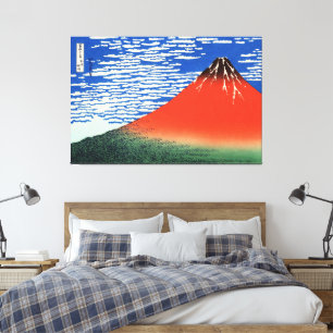 Impressão Em Tela Red Fuji Hokusai Ukiyo-e Arte Japonesa