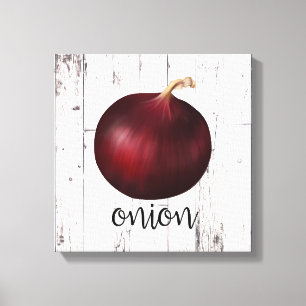 Impressão Em Tela RED ONION White Wood Rushouse Farmhouse Art