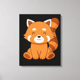 Impressão Em Tela Red Panda Gift Kids Mulheres Kawaii Red Panda