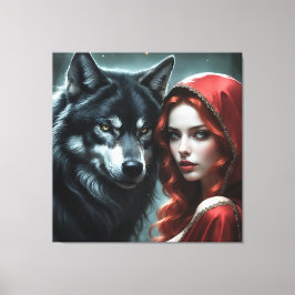 Impressão Em Tela Red riding hood an his wolf