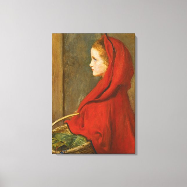 Impressão Em Tela Red Riding Hood (por John Everett Millais) (Frente)