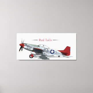 Impressão Em Tela Red Tail P-51 Mustang, do Airmen Tuskegee