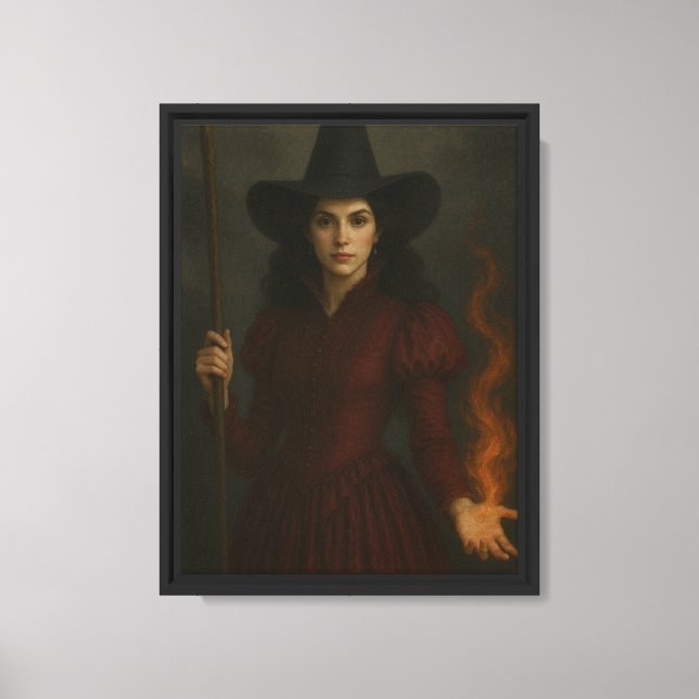 Impressão Em Tela Red Witch Casting Fire (Frente)