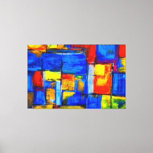 Impressão Em Tela Red, Yellow, and Blue Abstract wall art