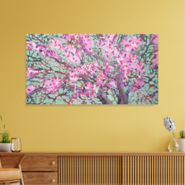 Impressão Em Tela Redbud Em Um Céu Verde Opaco / Artista Larry Lerew