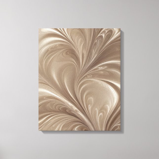 Impressão Em Tela Redemoinho de Creme - Design Abstrato Fluido Bege  (Frente)