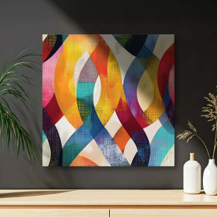 Impressão Em Tela Redemoinhos Coloridos de Fita Abstrata