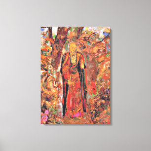 Impressão Em Tela Redon - Buda andando entre as flores
