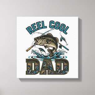 Impressão Em Tela Reel Cool Dad Pesca de Robalo Design Vetorial Vint