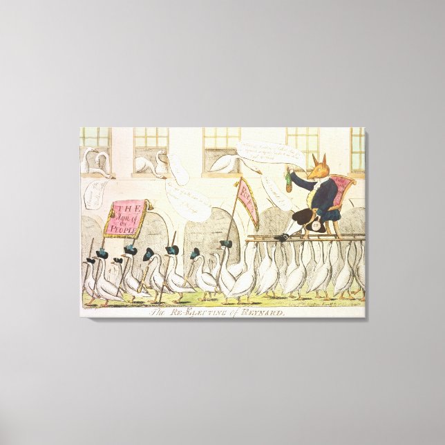 Impressão Em Tela Reeleição de Reynard ou Fox (Frente)