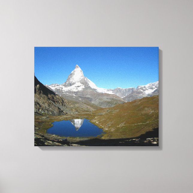Impressão Em Tela Reflexão de Riffelsee Matterhorn (Frente)