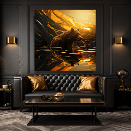 Impressão Em Tela Reflexão do Urso