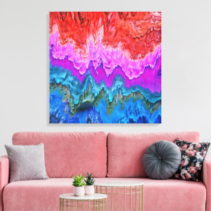 Impressão Em Tela "Reflexão Radiante" Arte Abstrato colorida