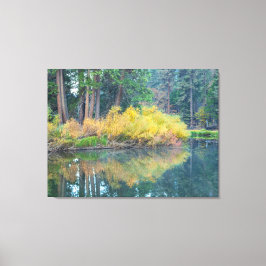 Impressão Em Tela Reflexo Outonal no Rio Merced em Yosemite