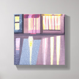 Impressão Em Tela Reflexões Chuvosas | Lofi Aquarela Contemporânea