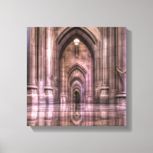 Impressão Em Tela Reflexões da Catedral Nacional de Washington