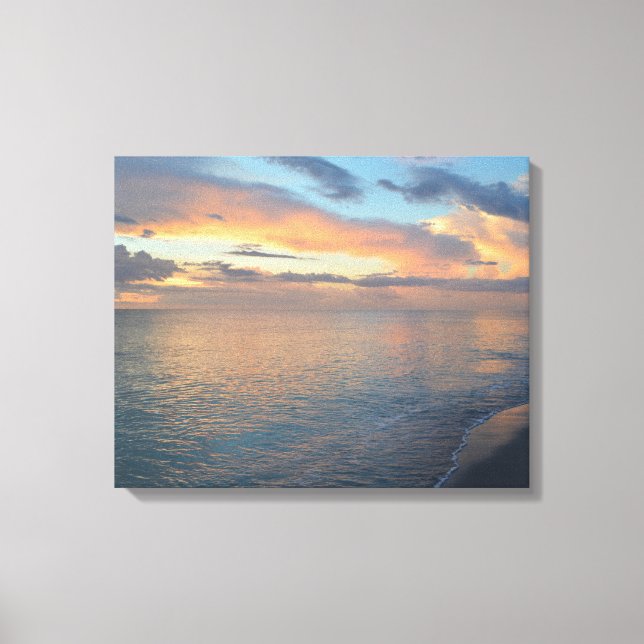 Impressão Em Tela Reflexões Sunset Na Água (Frente)